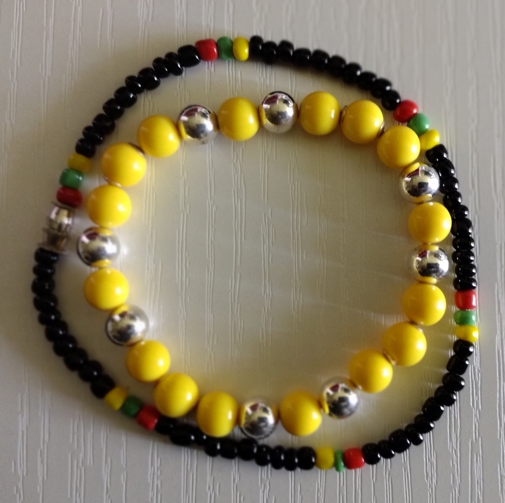 Teen ankle & wrist bracelet ❤️💚💛🖤